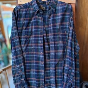 Eddie Bauer Sonoma heather vintage Plaid Shirt 100% cotton